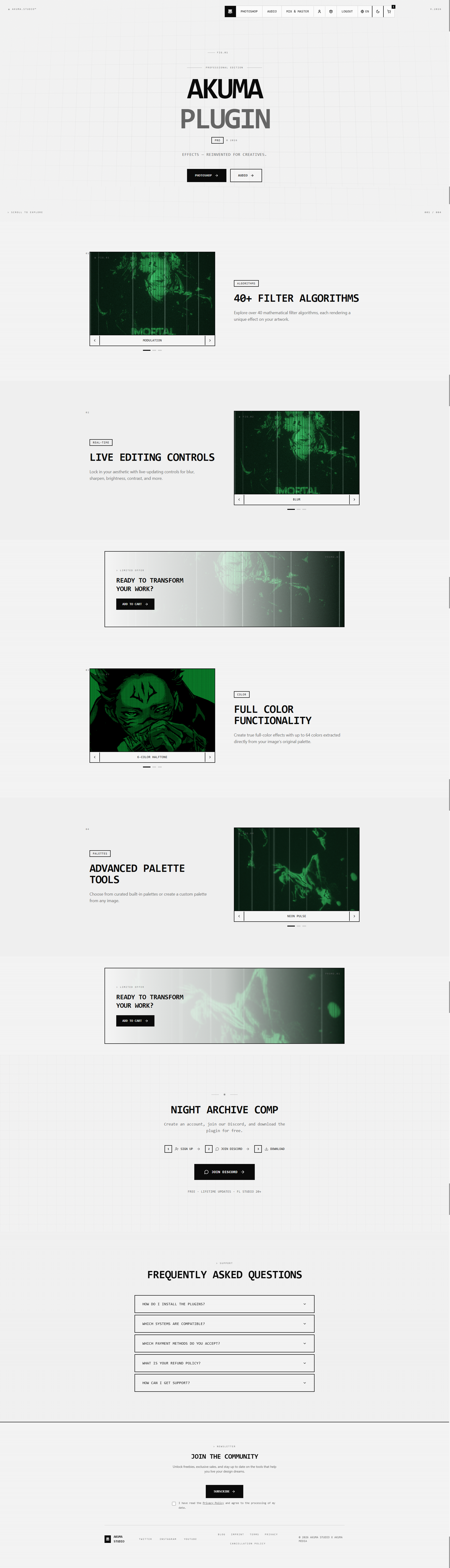 Akuma Plugin Studio Website &mdash; Light Mode