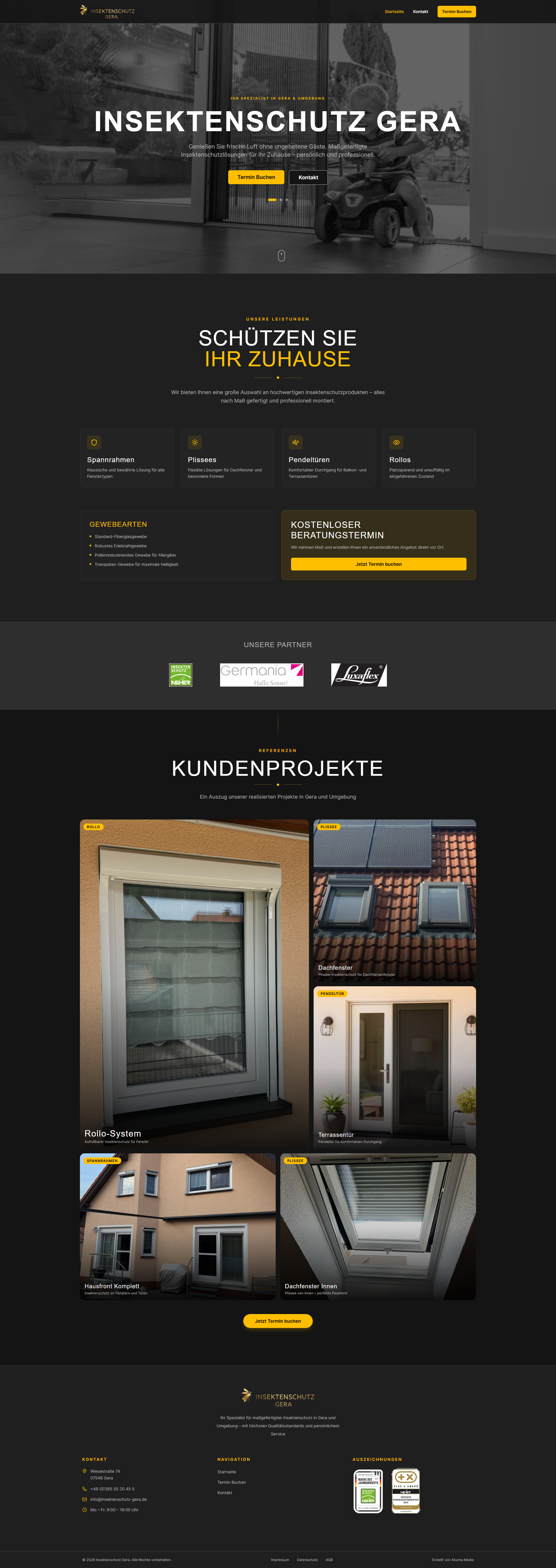 Insektenschutz Gera Website