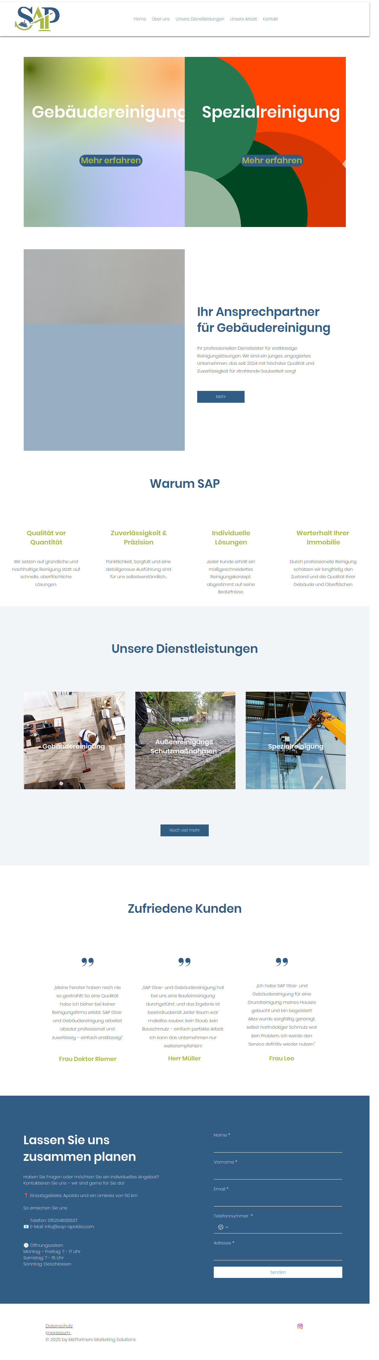 Alte Website SAP Geb&auml;udereinigung